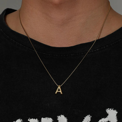 Stainless Steel 14K Gold Plated XUPING Simple Style Letter Necklace