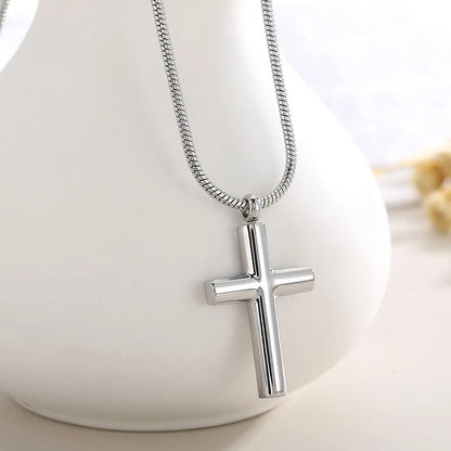 Stainless Steel 18K Gold Plated Basic Cross Plating Pendant Necklace