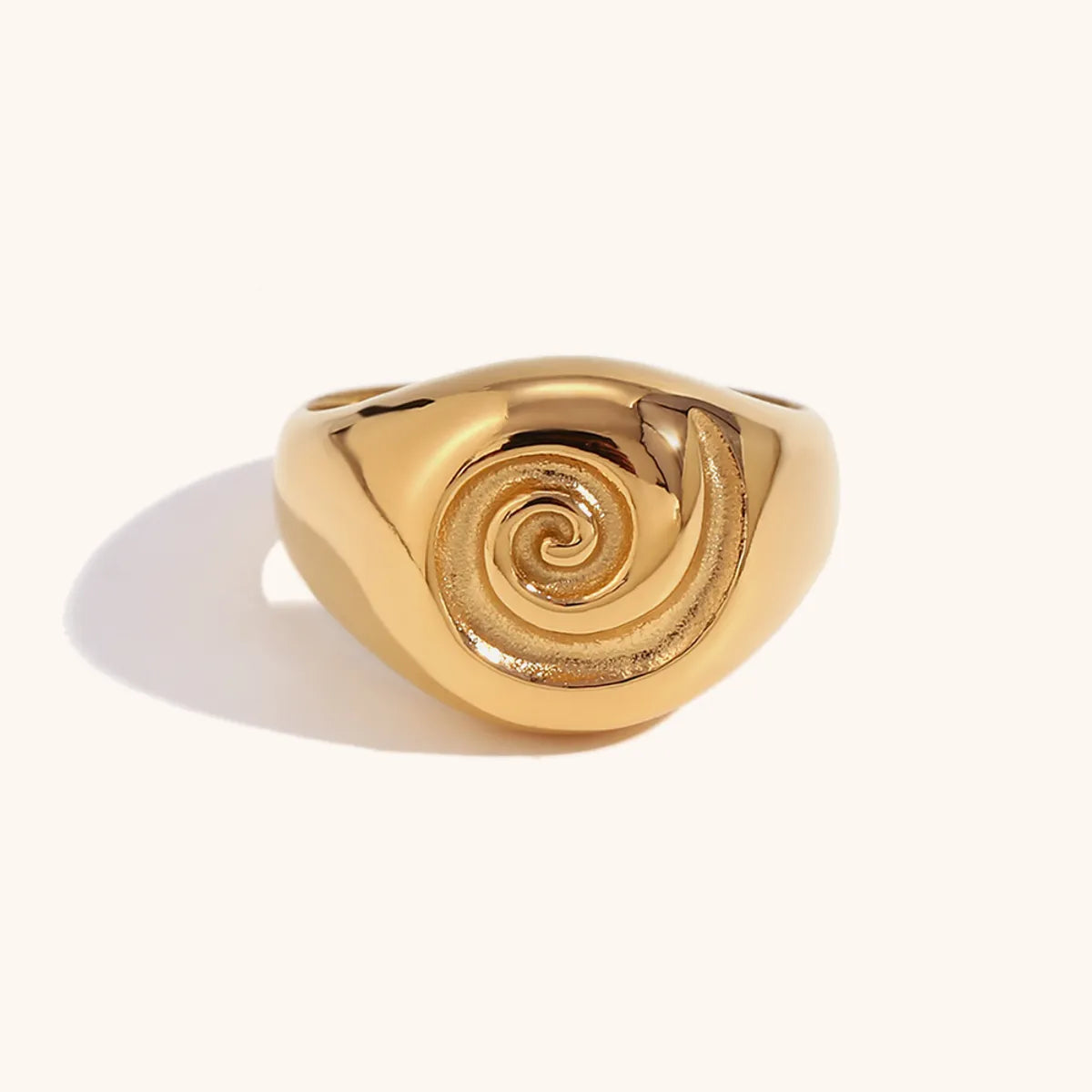 Stainless Steel 18K Gold Plated Casual Retro Swirl Pattern Rings