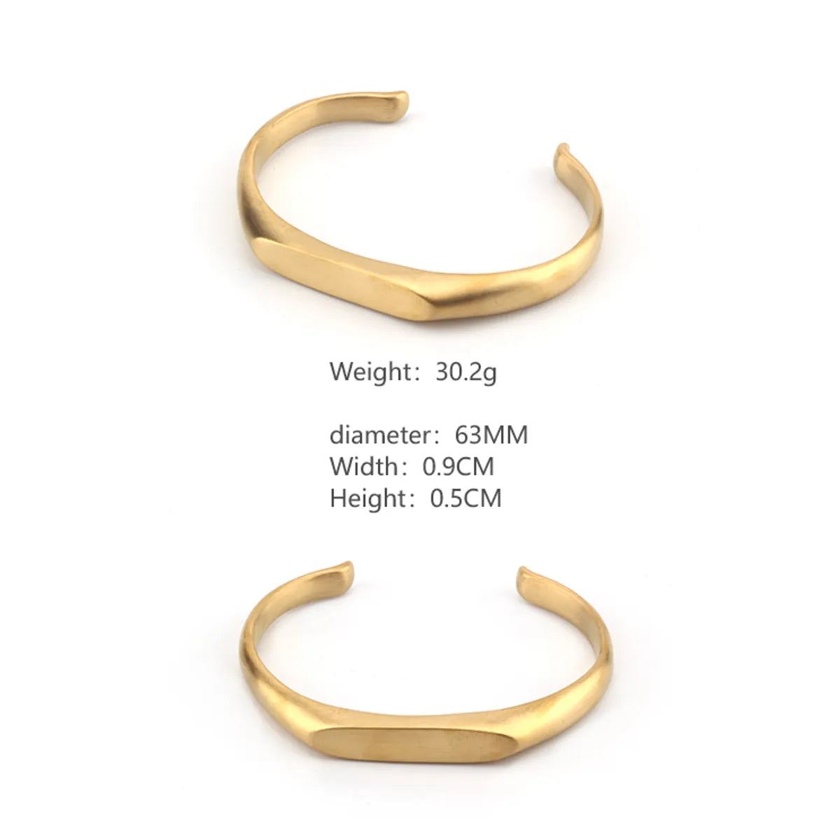 Stainless Steel 18K Gold Plated Casual Simple Style Geometric Bangle