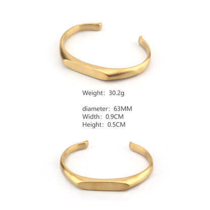 Stainless Steel 18K Gold Plated Casual Simple Style Geometric Bangle