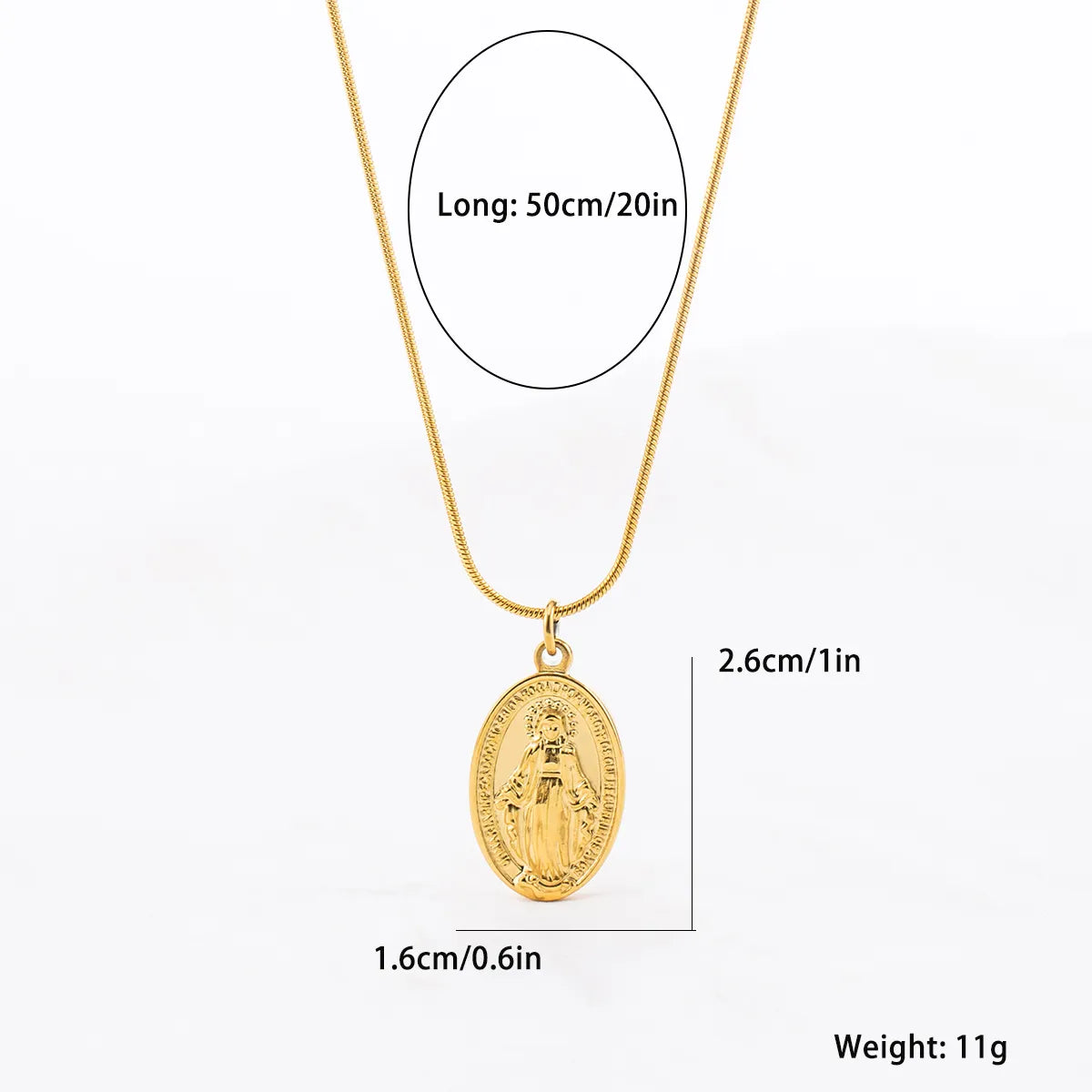 Stainless Steel 18K Gold Plated Casual Vacation Human Stamping Polishing Plating Pendant Necklace