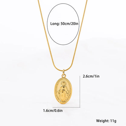 Stainless Steel 18K Gold Plated Casual Vacation Human Stamping Polishing Plating Pendant Necklace