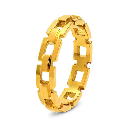 304 Stainless Steel 18K Gold Plated Elegant Simple Style Geometric Zircon Rings