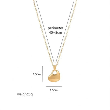 Stainless Steel 18K Gold Plated Elegant Simple Style Heart Shape Polishing Pendant Necklace