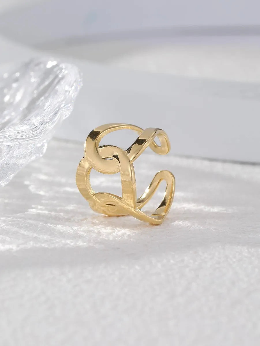 304 Stainless Steel 14K Gold Plated 18K Gold Plated Elegant Simple Style Solid Color Rings