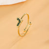 304 Stainless Steel 18K Gold Plated Elegant Streetwear Inlay Heart Shape Zircon Open Rings