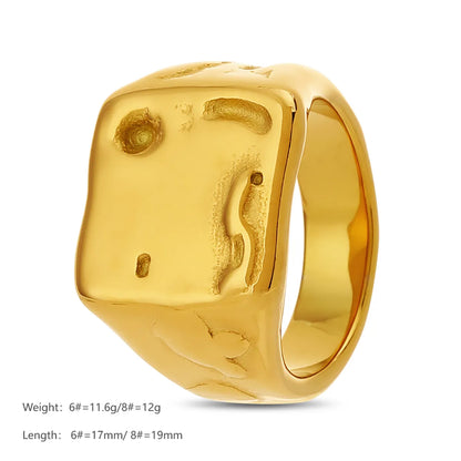 304 Stainless Steel 18K Gold Plated Exaggerated Simple Style Meteorite Rings