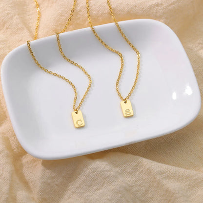 Stainless Steel 18K Gold Plated IG Style Letter Pendant Necklace