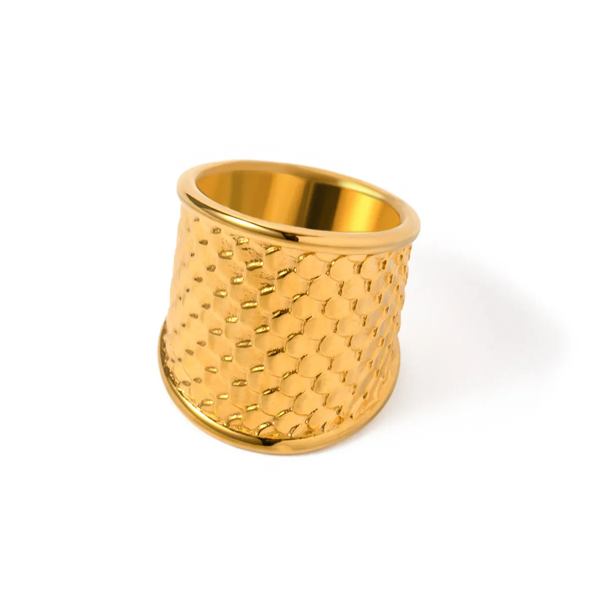 Stainless Steel 18K Gold Plated IG Style Simple Style Fish Scales Rings