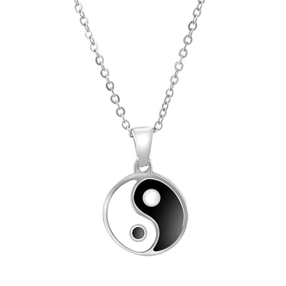 Stainless Steel 18K Gold Plated Retro Ethnic Style Tai Chi Plating Pendant Necklace