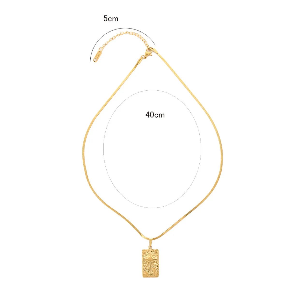 Stainless Steel 18K Gold Plated Retro Simple Style Sun Pendant Necklace