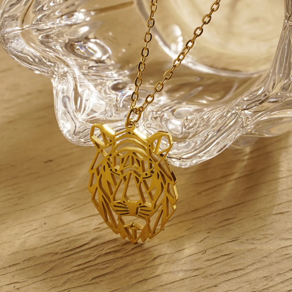 Stainless Steel 18K Gold Plated Simple Style Animal Plating Hollow Out Pendant Necklace