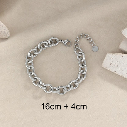 Stainless Steel 18K Gold Plated Simple Style Classic Style Solid Color Bracelets