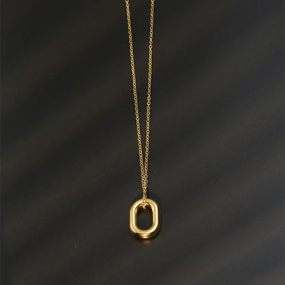 Stainless Steel 18K Gold Plated Simple Style Geometric Pendant Necklace