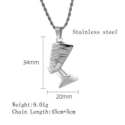 Stainless Steel 18K Gold Plated Simple Style Human Plating Pendant Necklace