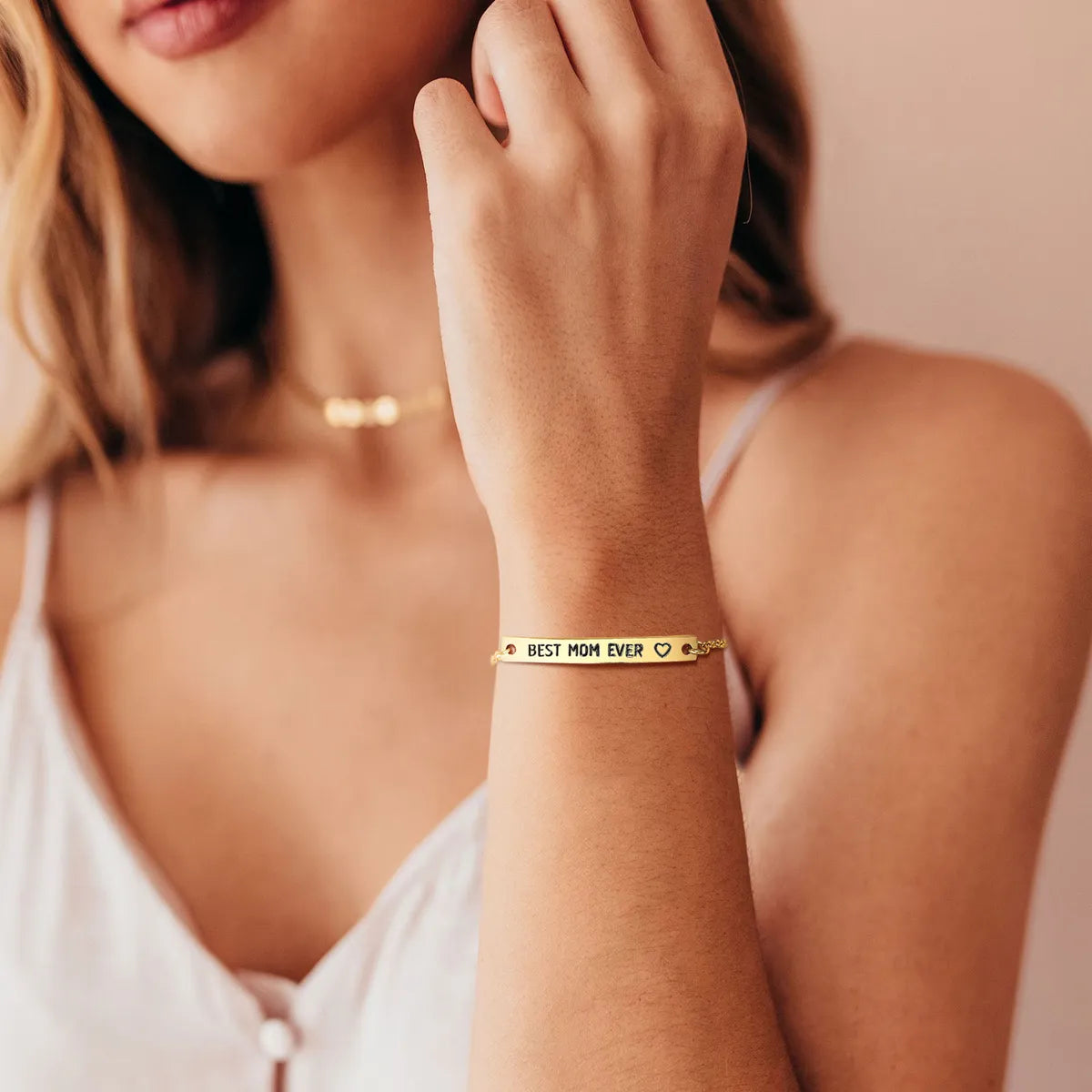 Stainless Steel 18K Gold Plated Simple Style Letter ID Bracelet