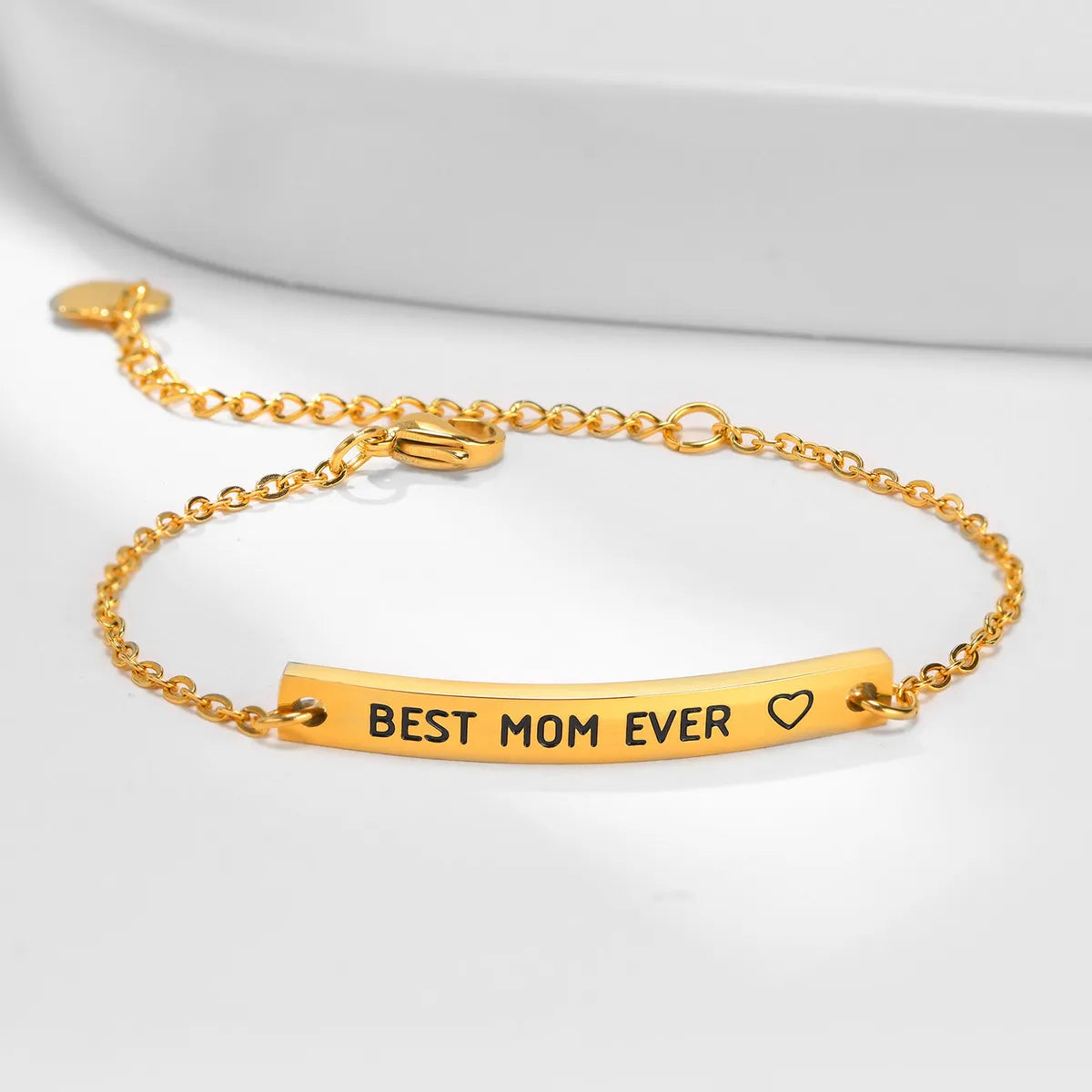 Stainless Steel 18K Gold Plated Simple Style Letter ID Bracelet