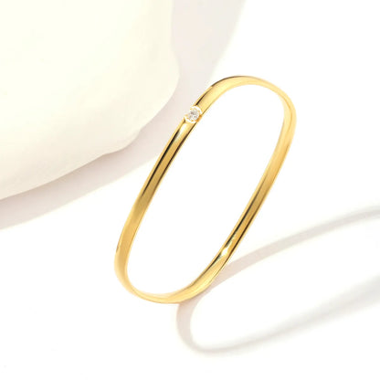 Simple Style Sun 201 Stainless Steel 18K Gold Plated Bangle In Bulk