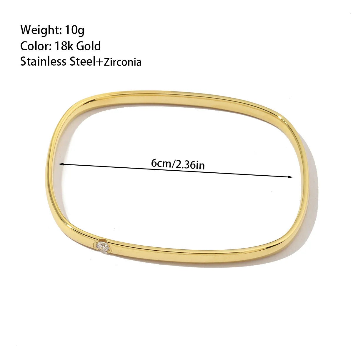 Simple Style Sun 201 Stainless Steel 18K Gold Plated Bangle In Bulk