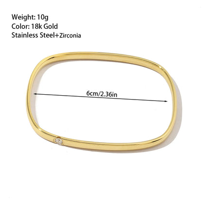 Simple Style Sun 201 Stainless Steel 18K Gold Plated Bangle In Bulk