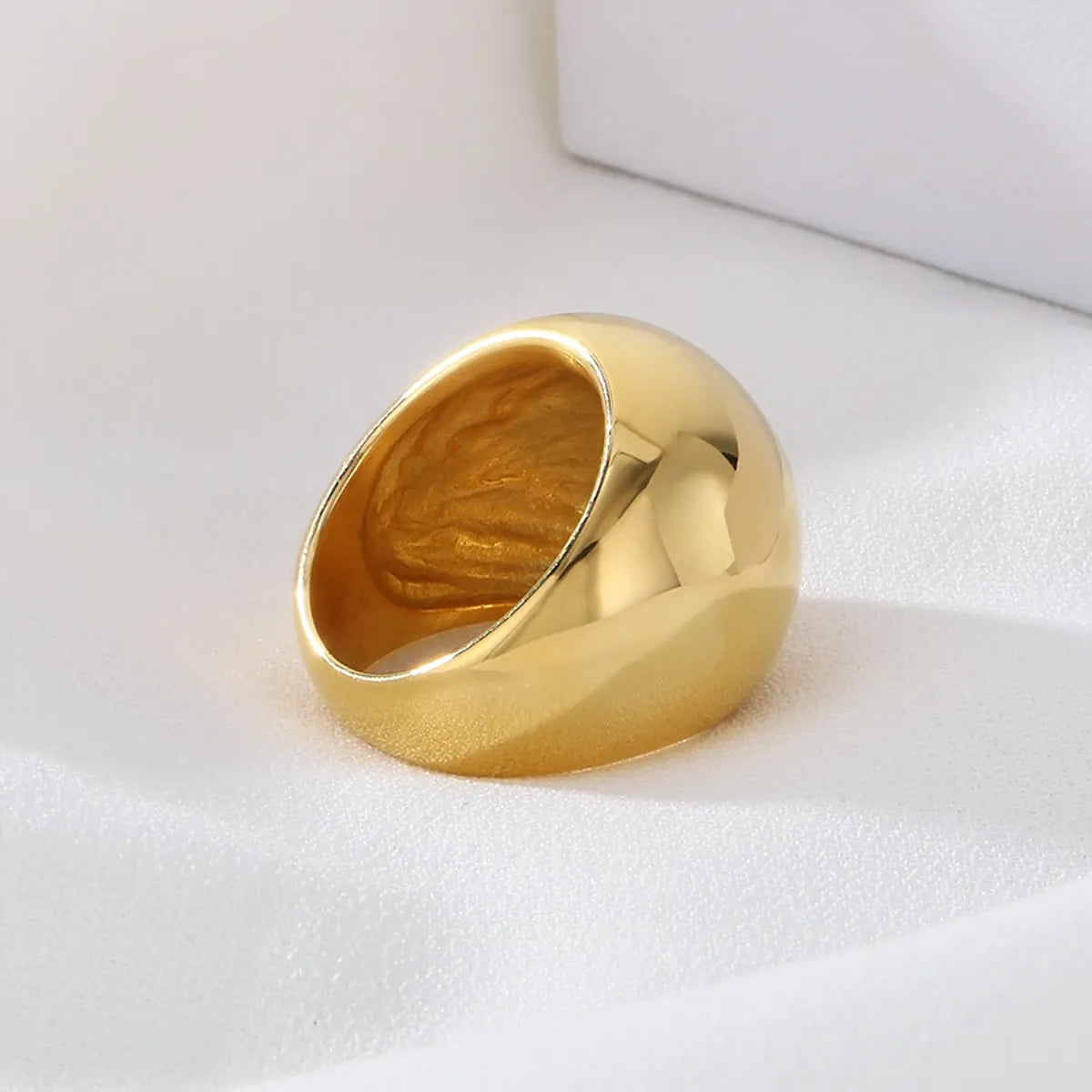 Stainless Steel 18K Gold Plated Simple Style Solid Color Rings