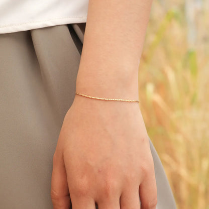 Stainless Steel 18K Gold Plated Simple Style Square Bracelets