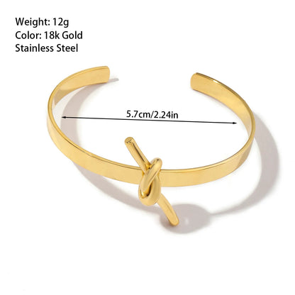 Stainless Steel 18K Gold Plated Simple Style Streetwear Solid Color Bracelets