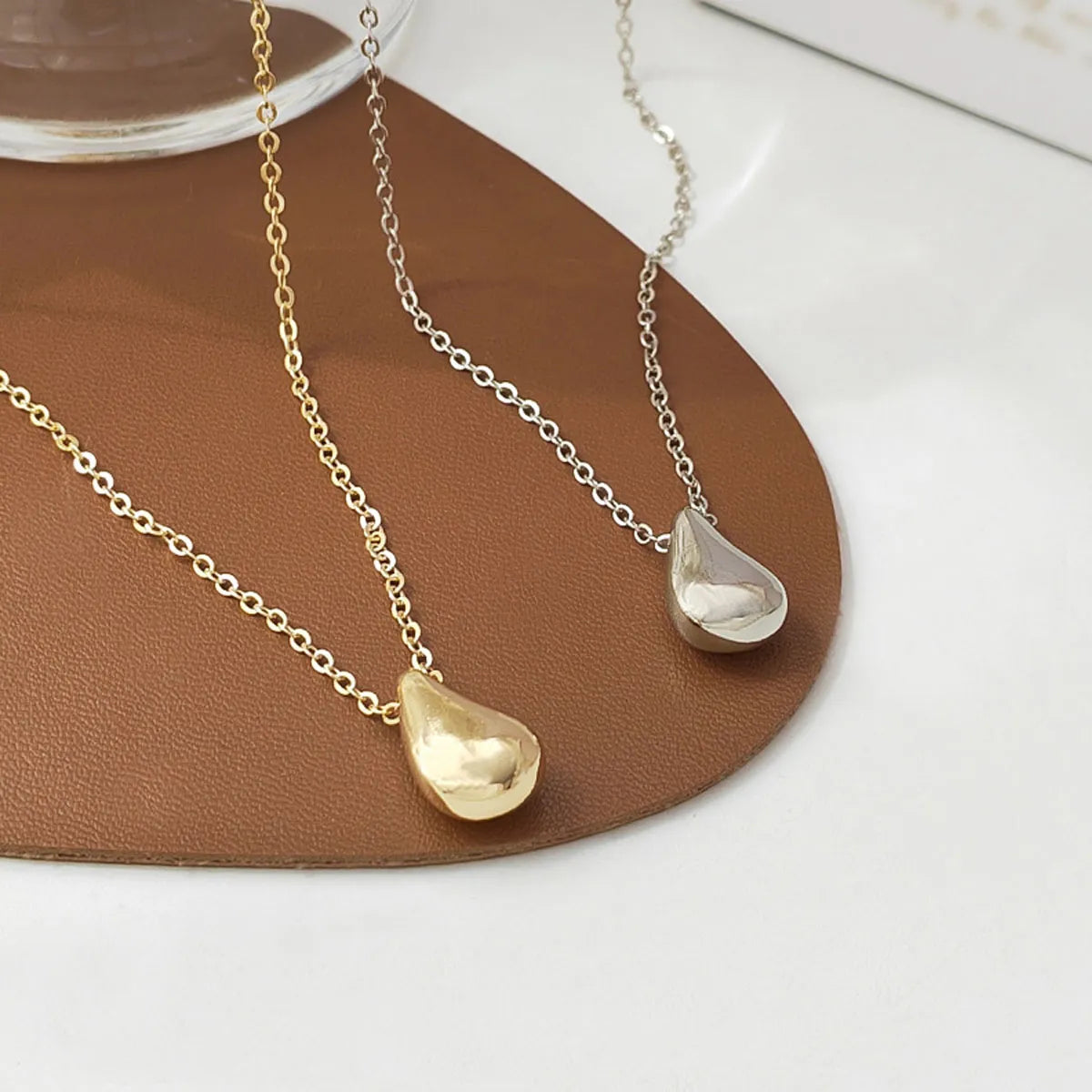 Stainless Steel 18K Gold Plated Simple Style Water Droplets Necklace