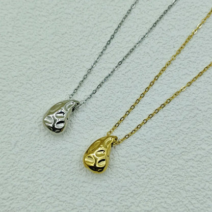 Stainless Steel 18K Gold Plated Simple Style Water Droplets Necklace