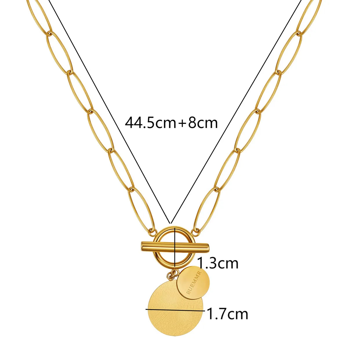 304 Stainless Steel 14K Gold Plated Streetwear Geometric Pendant Necklace