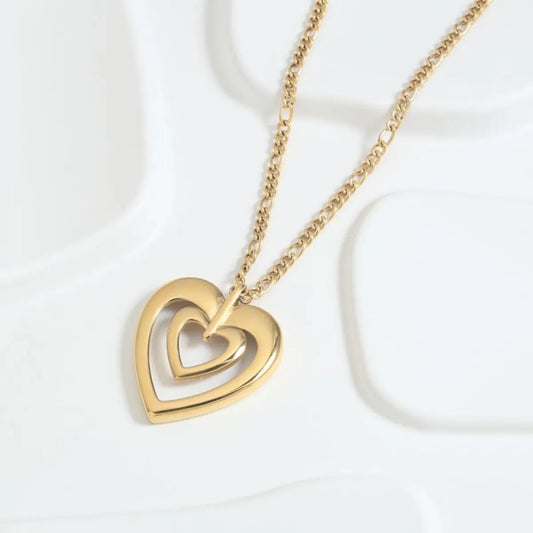 Stainless Steel 18K Gold Plated Vintage Style Simple Style Star Heart Shape Pendant Necklace