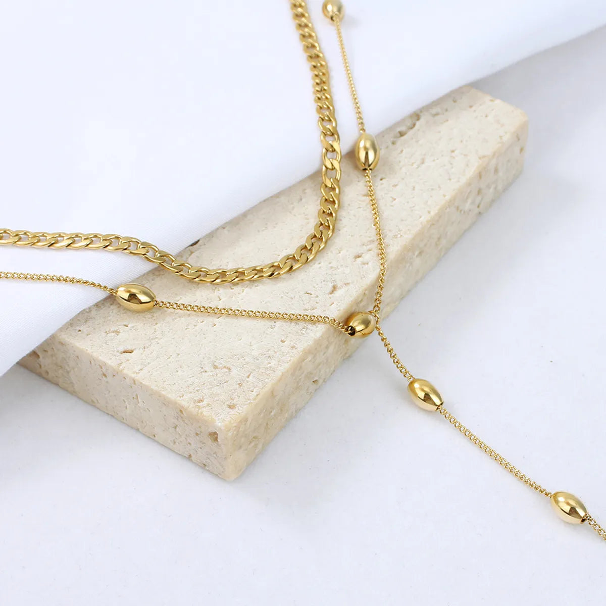 Geometric Stainless Steel Titanium Steel Patchwork Plating Necklace