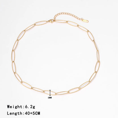 Stainless Steel Casual Hip-hop Simple Style Solid Color Plating Necklace