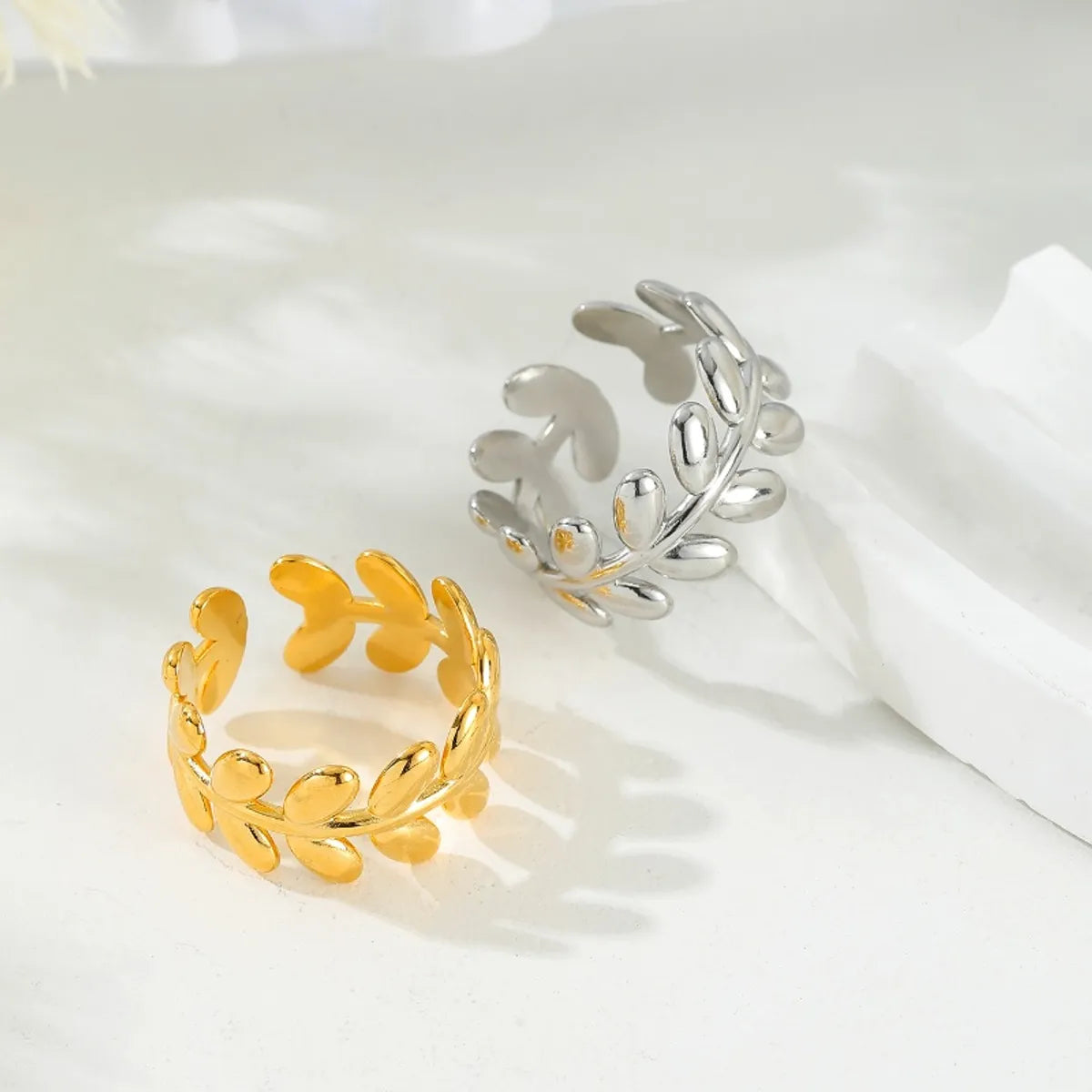 Stainless Steel Casual Roman Style Solid Color Open Rings