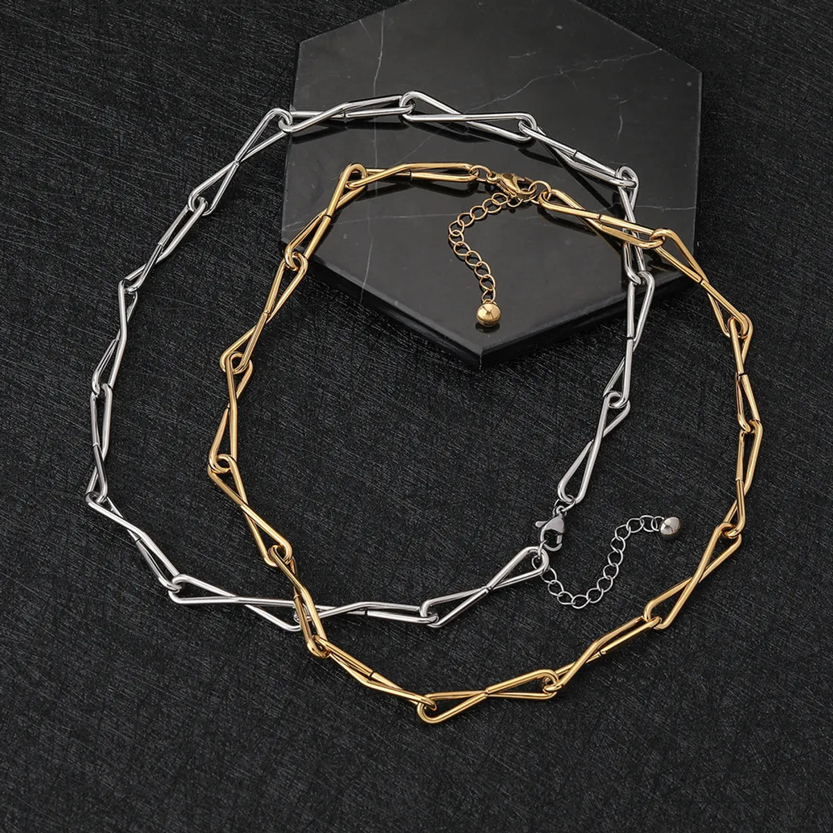 Stainless Steel Casual Simple Style Classic Style Round Solid Color Irregular Necklace