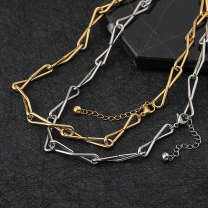 Stainless Steel Casual Simple Style Classic Style Round Solid Color Irregular Necklace