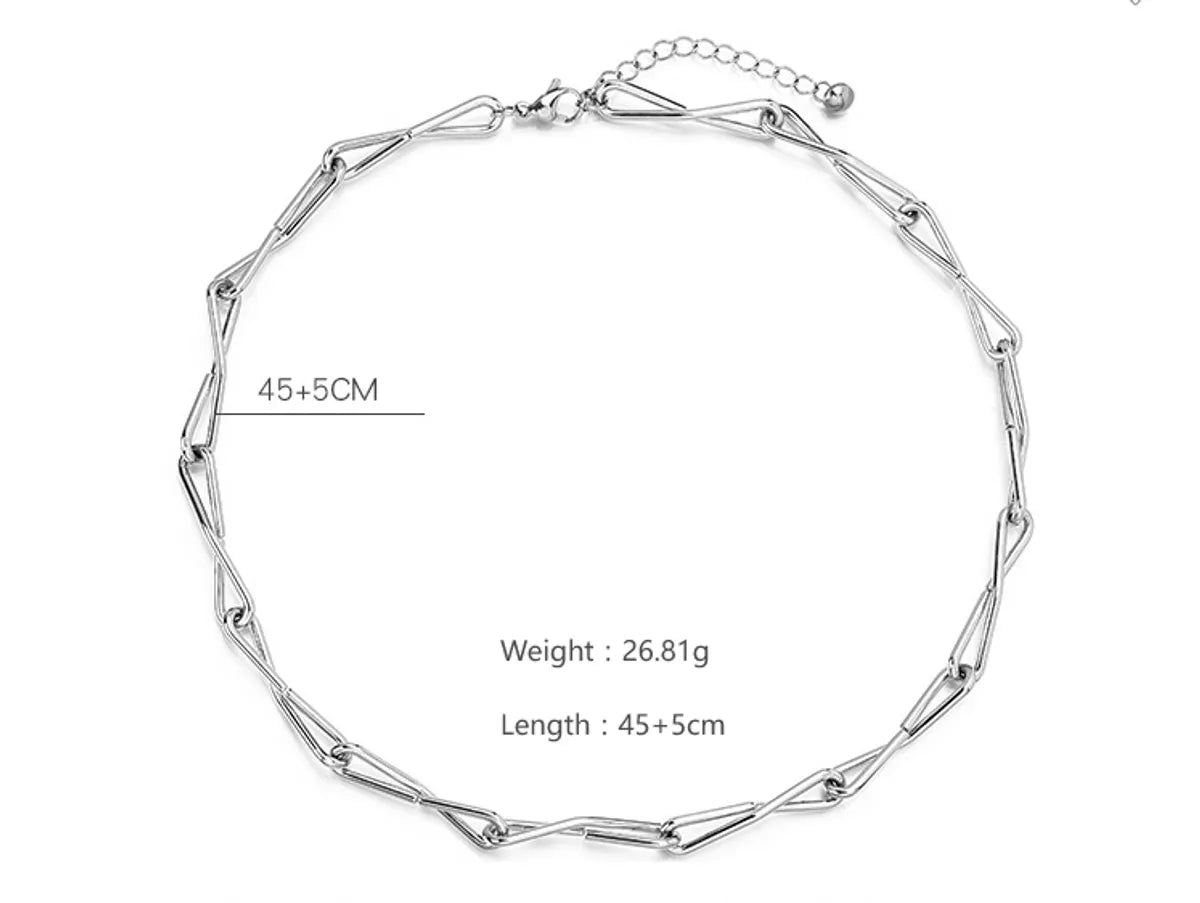 Stainless Steel Casual Simple Style Classic Style Round Solid Color Irregular Necklace