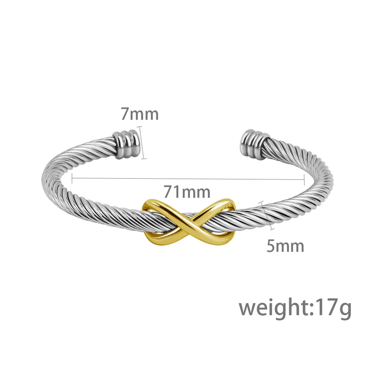 Stainless Steel Casual Simple Style Infinity Plating Bangle