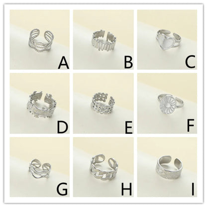 Stainless Steel Casual Vintage Style Round Dots Open Rings