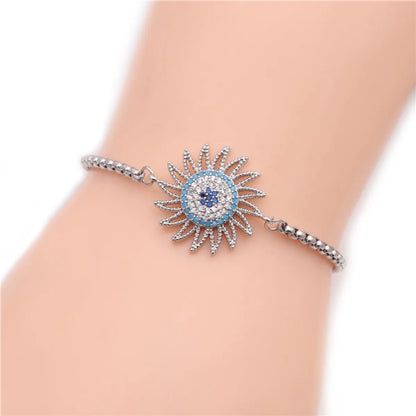 Stainless Steel Chain Sun Flower Ladies Adjustable Bracelet Wholesale Nihaojewelry