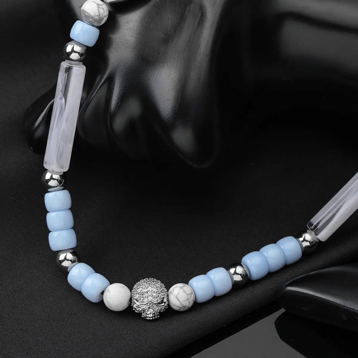 Stainless Steel Classic Style Round Beaded Necklace