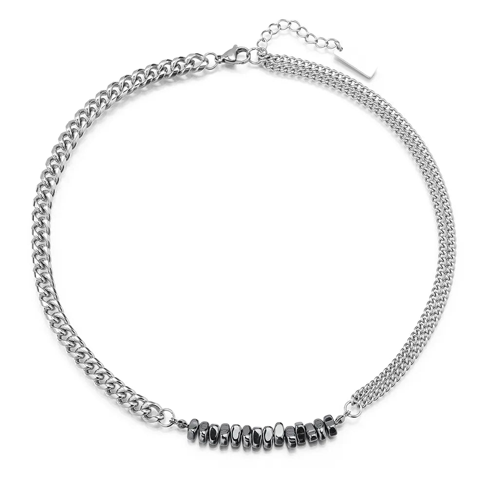 304 Stainless Steel Classic Style Beaded Round Necklace