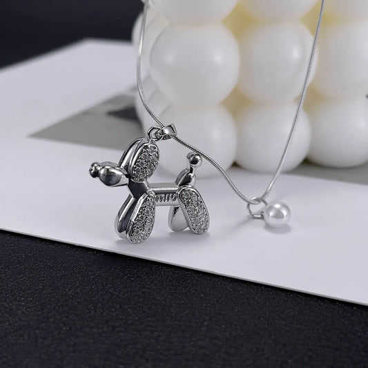 Stainless Steel Copper Simple Style Dog Layered Pendant Necklace