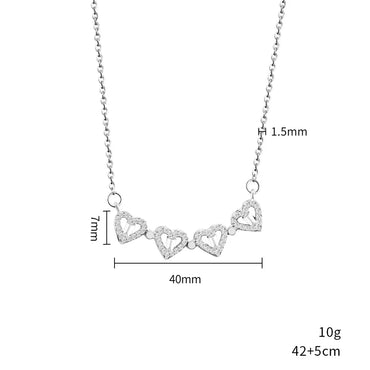 Stainless Steel Copper Simple Style Four Leaf Clover Plating Inlay Zircon Pendant Necklace