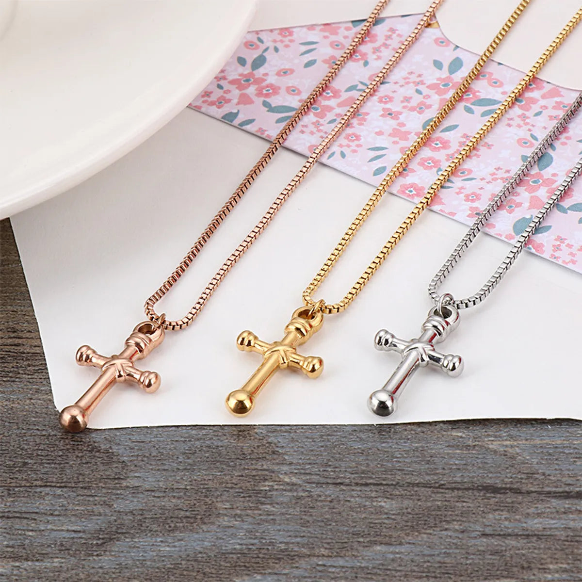 Stainless Steel Cross Pendant Necklace