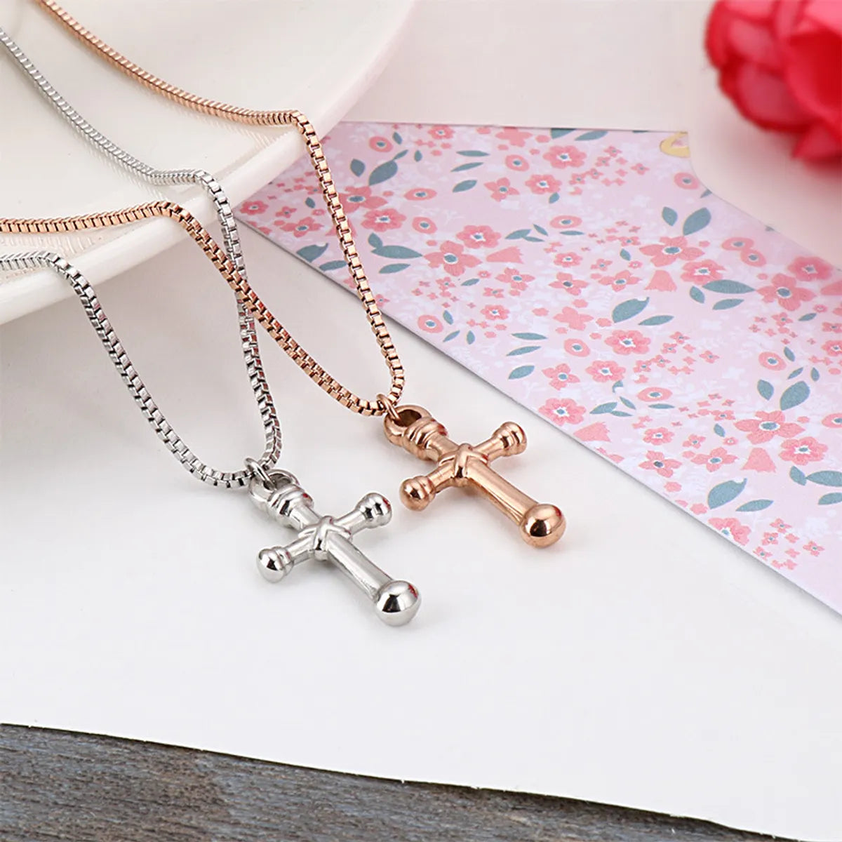 Stainless Steel Cross Pendant Necklace