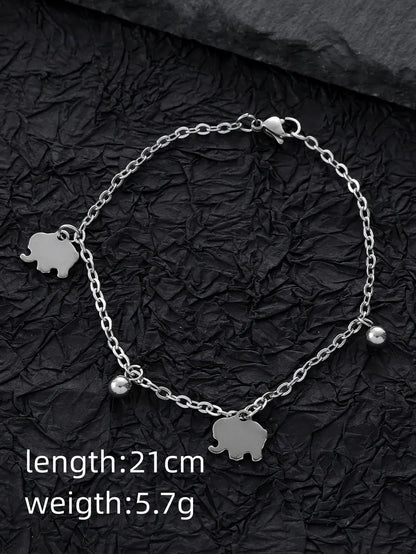 Stainless Steel Elegant Simple Style Rose Butterfly Elephant Bracelets