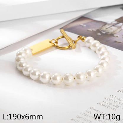 Stainless Steel Elegant Simple Style Solid Color Bracelets