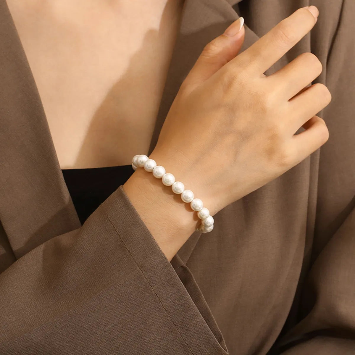 Stainless Steel Elegant Simple Style Solid Color Bracelets